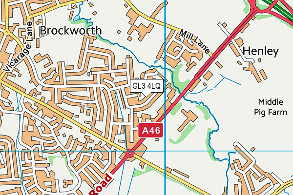 GL3 4LQ map - OS VectorMap District (Ordnance Survey)