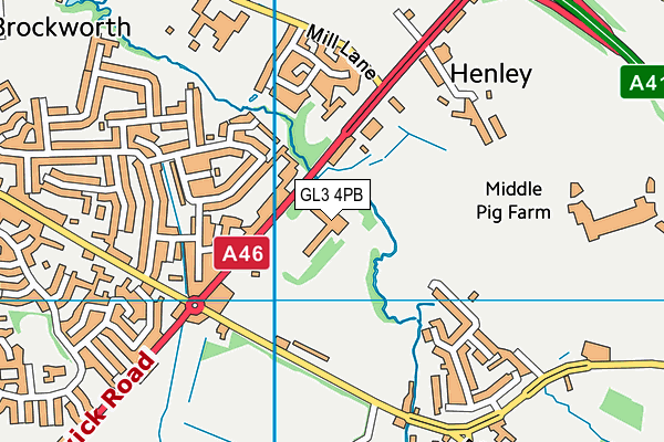 The Cheltenham Chase Hotel map (GL3 4PB) - OS VectorMap District (Ordnance Survey)