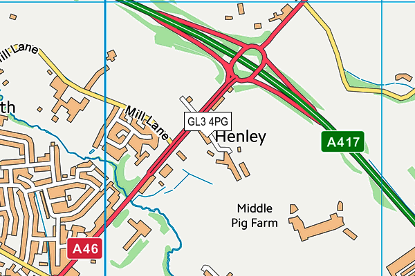 GL3 4PG map - OS VectorMap District (Ordnance Survey)