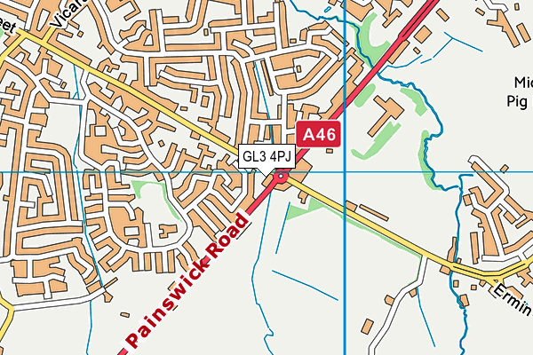 GL3 4PJ map - OS VectorMap District (Ordnance Survey)