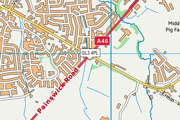 GL3 4PL map - OS VectorMap District (Ordnance Survey)