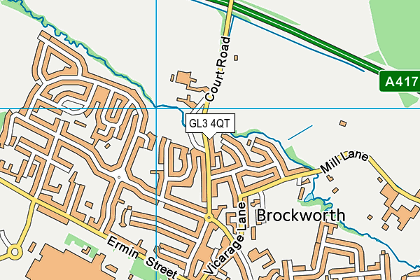 GL3 4QT map - OS VectorMap District (Ordnance Survey)