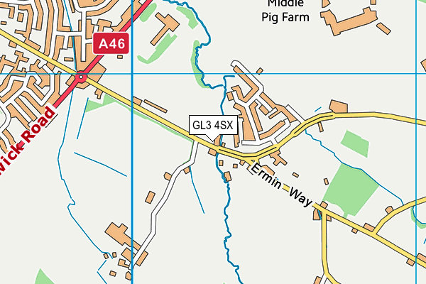 GL3 4SX map - OS VectorMap District (Ordnance Survey)