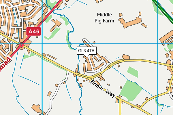 GL3 4TA map - OS VectorMap District (Ordnance Survey)