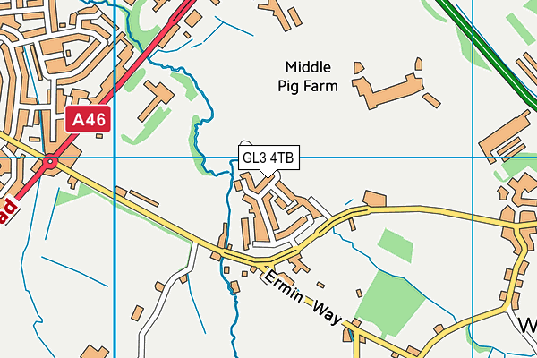 GL3 4TB map - OS VectorMap District (Ordnance Survey)