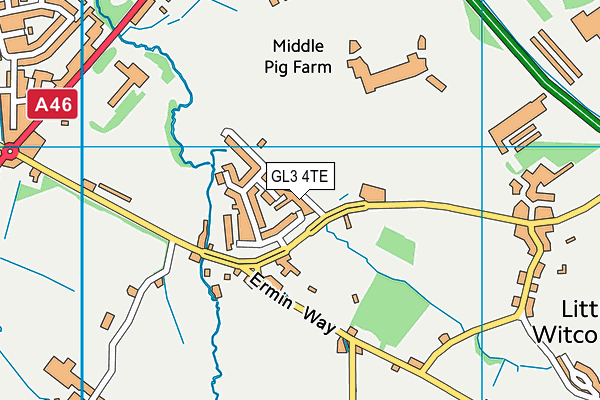 GL3 4TE map - OS VectorMap District (Ordnance Survey)