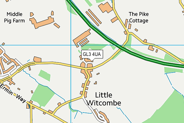 GL3 4UA map - OS VectorMap District (Ordnance Survey)