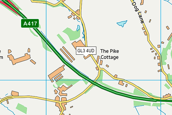 Bentham Country Club (Closed) map (GL3 4UD) - OS VectorMap District (Ordnance Survey)