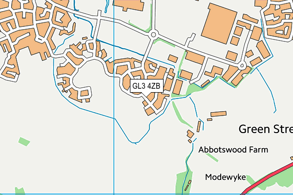 GL3 4ZB map - OS VectorMap District (Ordnance Survey)