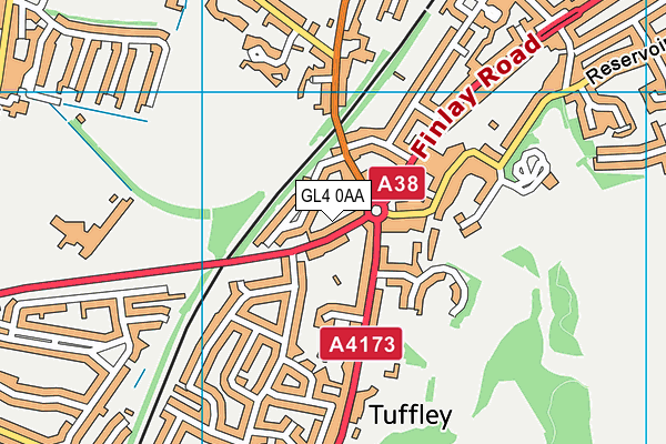 GL4 0AA map - OS VectorMap District (Ordnance Survey)