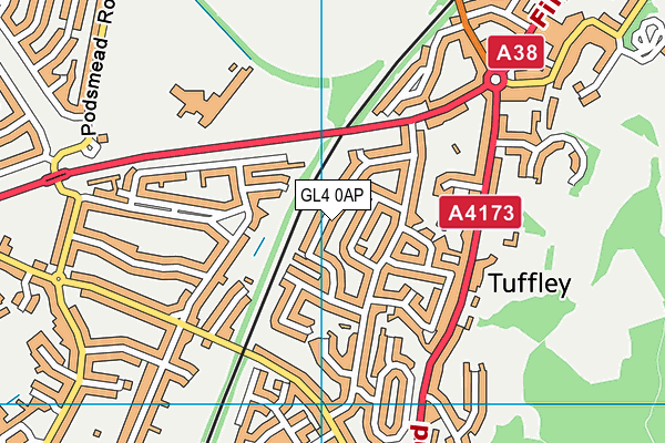 GL4 0AP map - OS VectorMap District (Ordnance Survey)