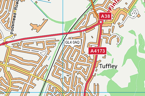 GL4 0AQ map - OS VectorMap District (Ordnance Survey)