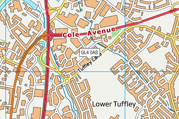 GL4 0AS map - OS VectorMap District (Ordnance Survey)