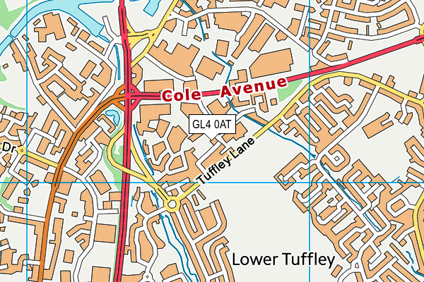 GL4 0AT map - OS VectorMap District (Ordnance Survey)