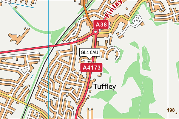 GL4 0AU map - OS VectorMap District (Ordnance Survey)