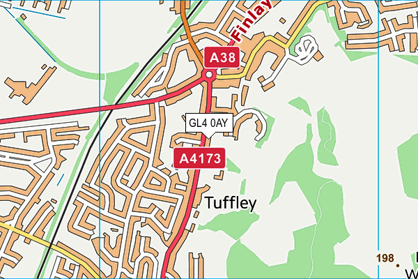 GL4 0AY map - OS VectorMap District (Ordnance Survey)