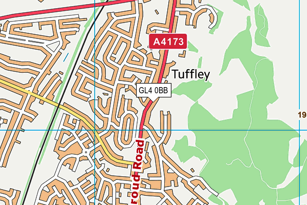 GL4 0BB map - OS VectorMap District (Ordnance Survey)