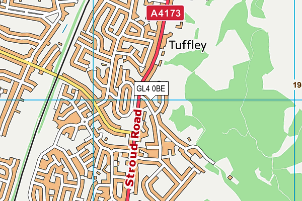 GL4 0BE map - OS VectorMap District (Ordnance Survey)