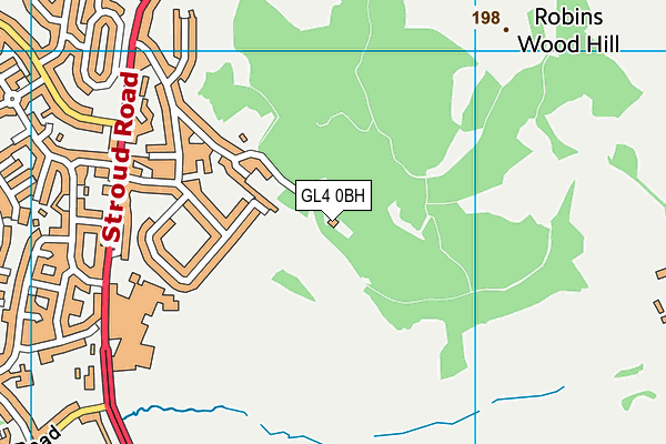 GL4 0BH map - OS VectorMap District (Ordnance Survey)