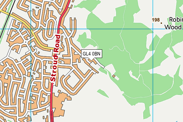GL4 0BN map - OS VectorMap District (Ordnance Survey)