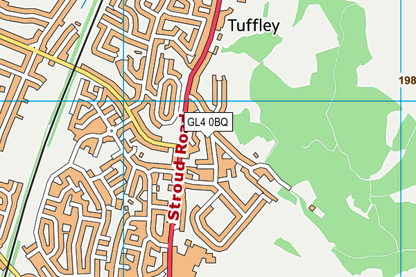 GL4 0BQ map - OS VectorMap District (Ordnance Survey)