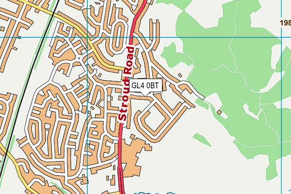 GL4 0BT map - OS VectorMap District (Ordnance Survey)