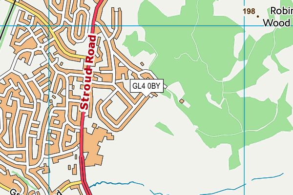 GL4 0BY map - OS VectorMap District (Ordnance Survey)