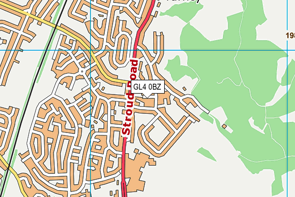 GL4 0BZ map - OS VectorMap District (Ordnance Survey)