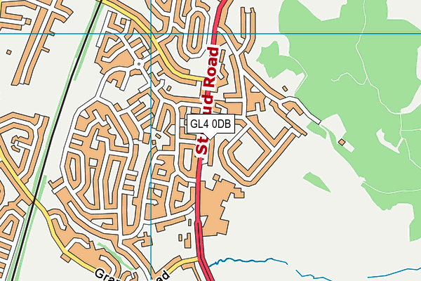 GL4 0DB map - OS VectorMap District (Ordnance Survey)