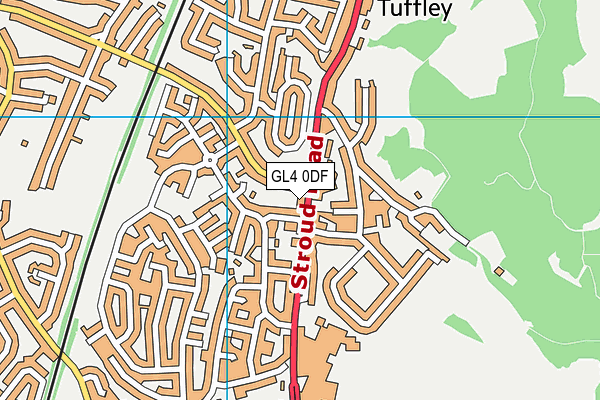 GL4 0DF map - OS VectorMap District (Ordnance Survey)