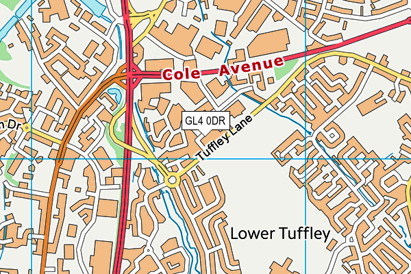 GL4 0DR map - OS VectorMap District (Ordnance Survey)