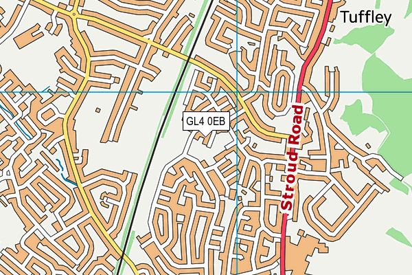 GL4 0EB map - OS VectorMap District (Ordnance Survey)