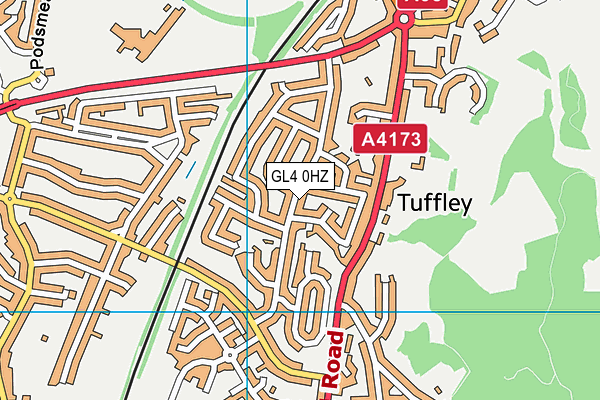 GL4 0HZ map - OS VectorMap District (Ordnance Survey)