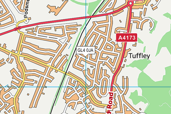 GL4 0JA map - OS VectorMap District (Ordnance Survey)