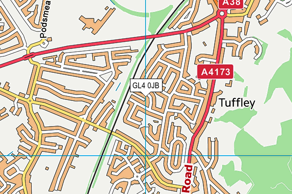 GL4 0JB map - OS VectorMap District (Ordnance Survey)