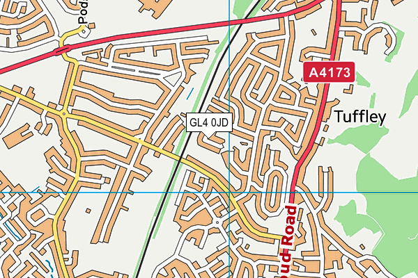 GL4 0JD map - OS VectorMap District (Ordnance Survey)