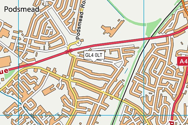 GL4 0LT map - OS VectorMap District (Ordnance Survey)