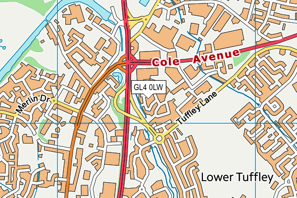 GL4 0LW map - OS VectorMap District (Ordnance Survey)