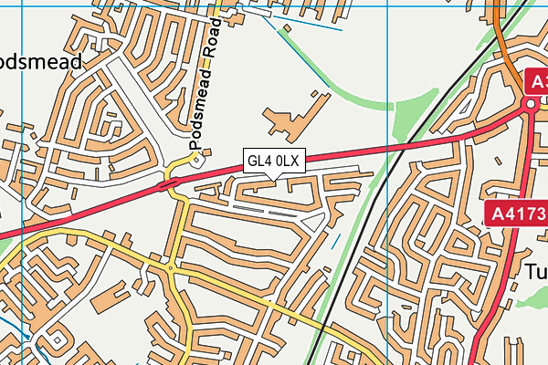 GL4 0LX map - OS VectorMap District (Ordnance Survey)