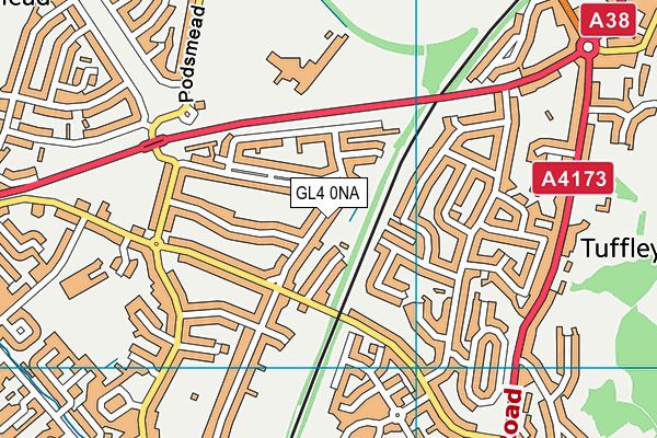 GL4 0NA map - OS VectorMap District (Ordnance Survey)