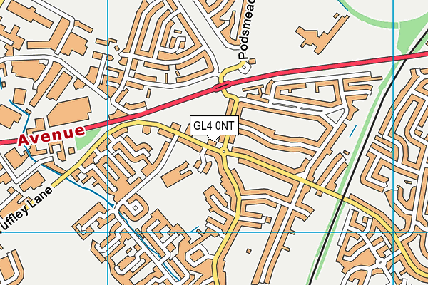 GL4 0NT map - OS VectorMap District (Ordnance Survey)