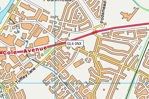 GL4 0NX map - OS VectorMap District (Ordnance Survey)