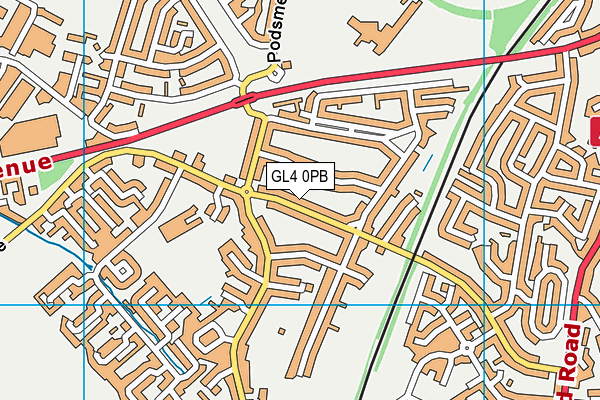 GL4 0PB map - OS VectorMap District (Ordnance Survey)