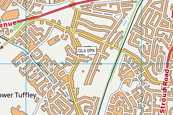 GL4 0PX map - OS VectorMap District (Ordnance Survey)