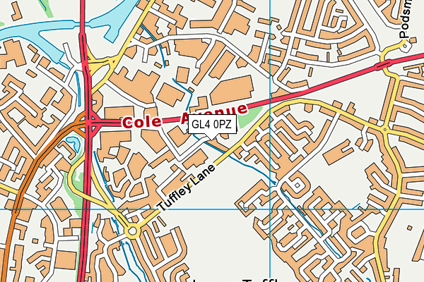 GL4 0PZ map - OS VectorMap District (Ordnance Survey)
