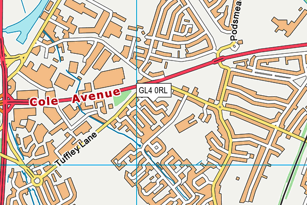 GL4 0RL map - OS VectorMap District (Ordnance Survey)