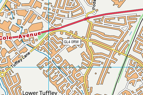 GL4 0RW map - OS VectorMap District (Ordnance Survey)