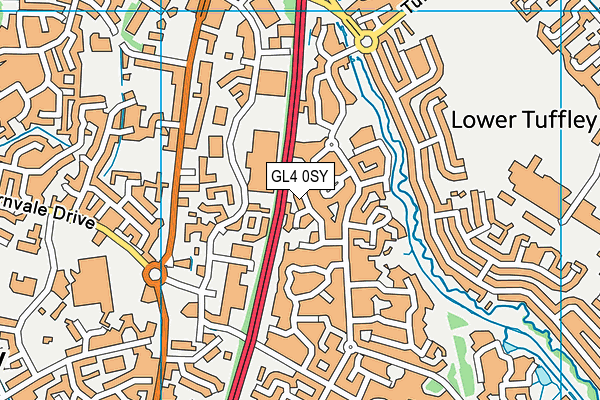 GL4 0SY map - OS VectorMap District (Ordnance Survey)