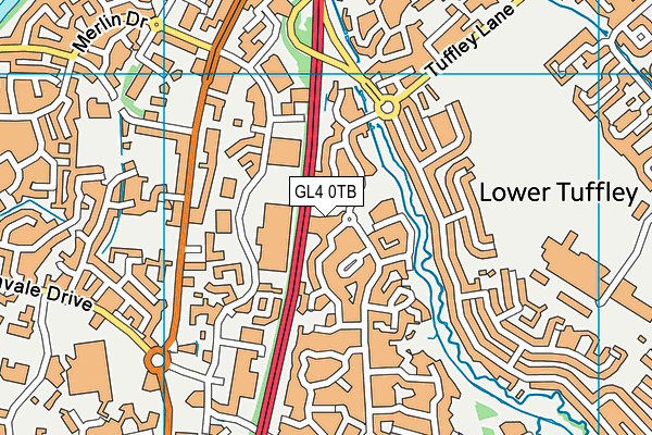 GL4 0TB map - OS VectorMap District (Ordnance Survey)