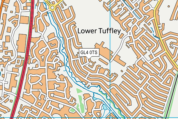 GL4 0TS map - OS VectorMap District (Ordnance Survey)